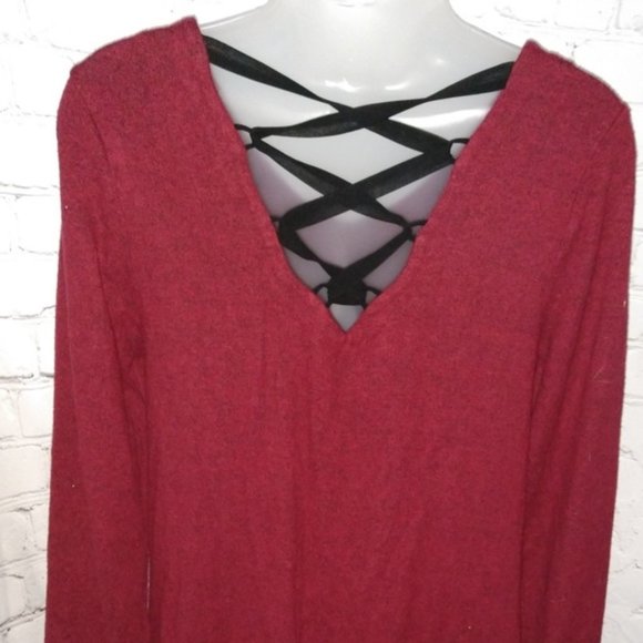 NWOT Boudreau Red Swing Dress w/Corset-Style Back - Picture 8 of 12